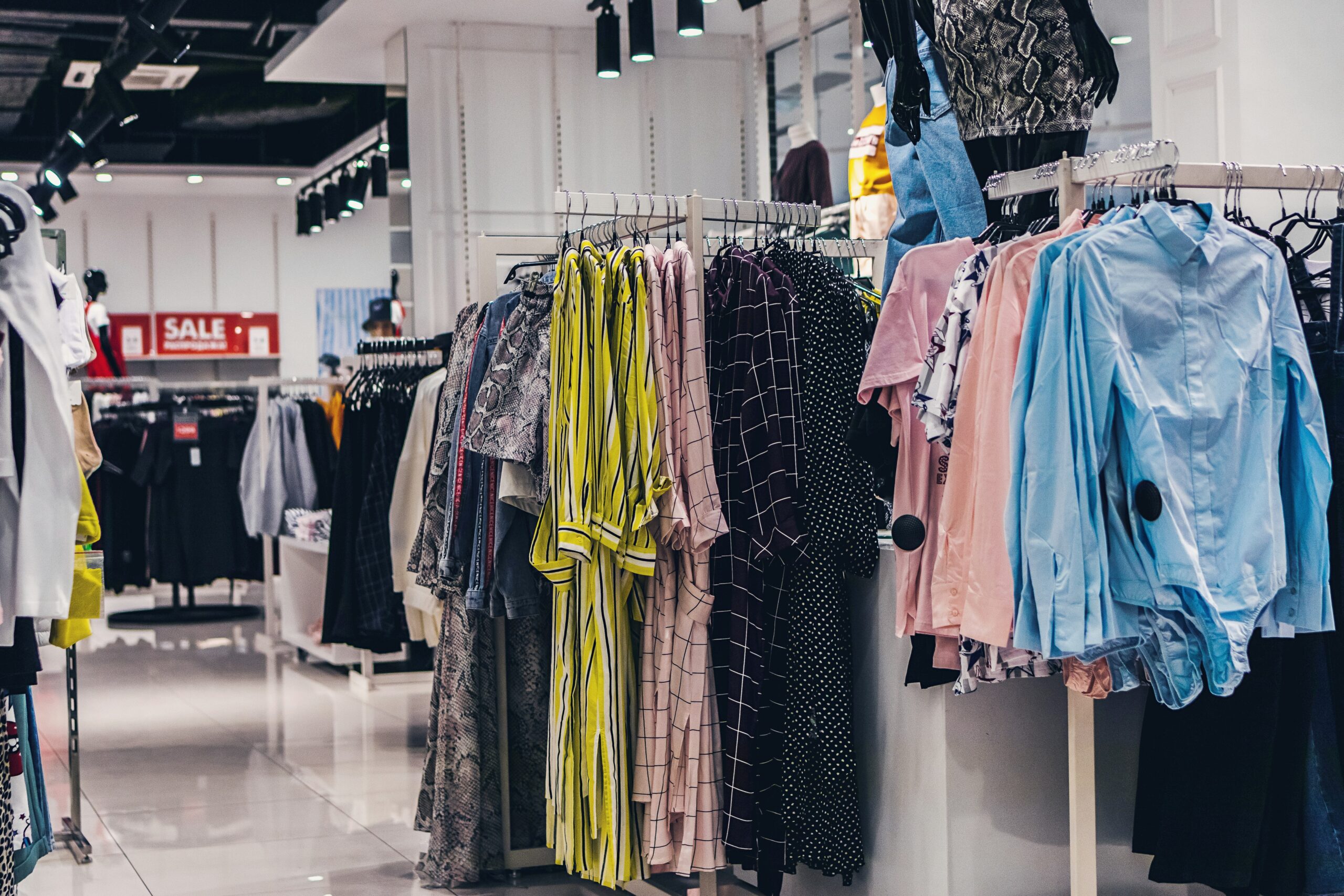 Illustration showing decision-making process in fashion shopping