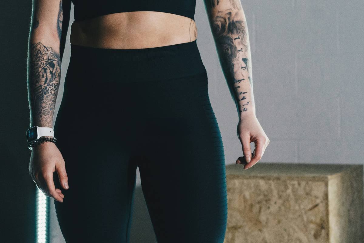 Chart comparing fabric tech, price points, and availability of top activewear brands sold at Bloomingdale's vs. competitors like Lululemon and Amazon